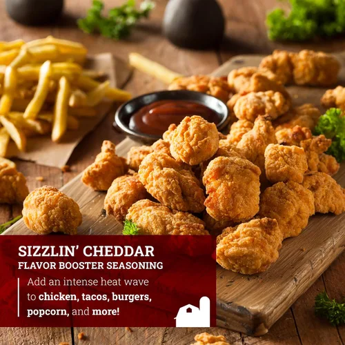 Vista 3 de Hoosier Hill Farm Condimento Sizzlin' Cheddar, Potenciadores de Sabor, 8 oz (Paquete de 1)