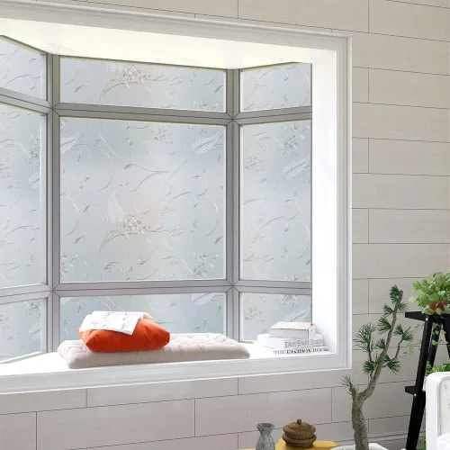 Vista 3 de Película de privacidad esmerilada para ventana, calcomanías decorativas de vinilo para ventana, adhesivos estáticos, sin pegamento, película