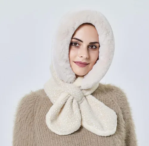 Vista 23 de Gorros de invierno para mujer, pasamontañas, bufanda, para clima frío, conjunto para mujer, gorro con capucha