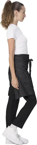 Vista 2 de Chef Works Delantal unisex Corvallis Half Bistro Negro