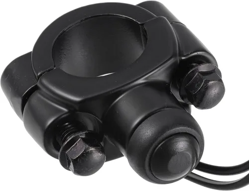 Vista 5 de X AUTOHAUX 1 unids 7/8 "motocicleta manillar control cuerno arranque interruptor botón con conectores aleación de aluminio negro