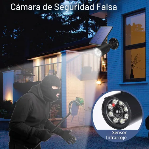 Vista 2 de Luces solares con sensor de movimiento al aire libre 2000LM, luces de seguridad de inundación IP67, luces puntuales impermeables para patio, garaje