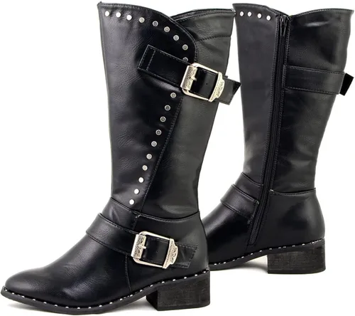 Vista 5 de Milwaukee Leather MBL9423 Botas con tachuelas negras para mujer