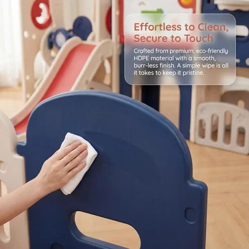 Vista 8 de Conjunto de juegos al aire libre 12 en 1 para niños pequeños con columpio, columpio interior y conjunto de tobogán, parque de juegos para niños