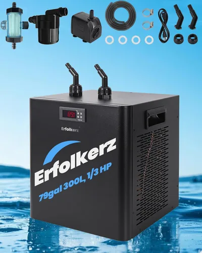 Vista 7 de Enfriador de inmersión en frío de 1/3 HP, 79 galones, 300 L, enfriador de agua para baño de hielo, enfriador de agua para baño de hielo con kit