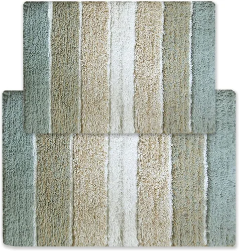 Vista 11 de Alfombra de baño Chardin Home, 100 % algodón, 2 piezas (21 x 34 pulgadas y 17 x 24 pulgada)