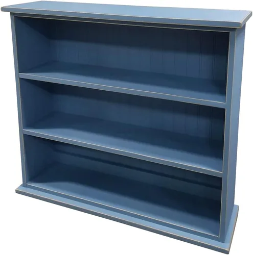 Vista 19 de Sawdust City Estantería de madera maciza (salvia maciza) 36" W x 10" D x 32" H, Three Openings, Ships in 3 Pieces, Assembly Required Verde sólido