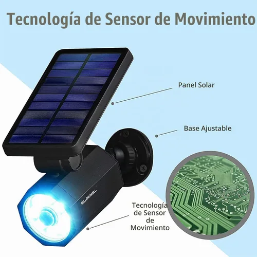 Vista 4 de Bell+Howell Bionic Spotlight - Luces solares LED originales para exteriores con sensor de movimiento, luces solares súper brillantes