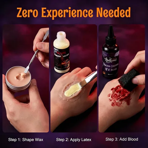 Vista 5 de SFX - Kit de maquillaje de cera de cicatriz de sangre falsa