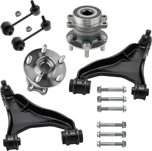 Vista 92 de Detroit Axle - Kit de suspensión delantera 4WD para Nissan Frontier Pathfinder Xterra, 2 cubos de rodamientos de ruedas, 2 brazos de control