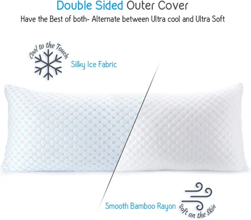 Vista 3 de Nestl - Almohada más refrescante, almohada de espuma viscoelástica con seda y gel que reduce el calor y la humedad, ajustable, lavable