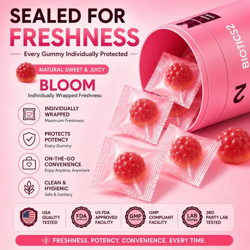 Vista 6 de Bloom10 - Gomitas de pecho para mujer, soporte para el busto y salud MAX Formula PLUS 2 veces mil millones de probióticos, 5 veces suplementos