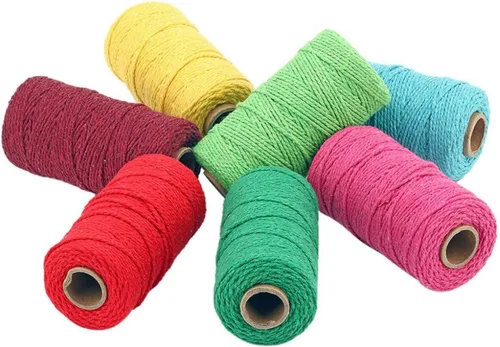 Vista 3 de Cordón de macramé de algodón 2 mm x 109 yardas, cuerda de algodón colorida para manualidades DIY, ganchos de plantas (Beige)