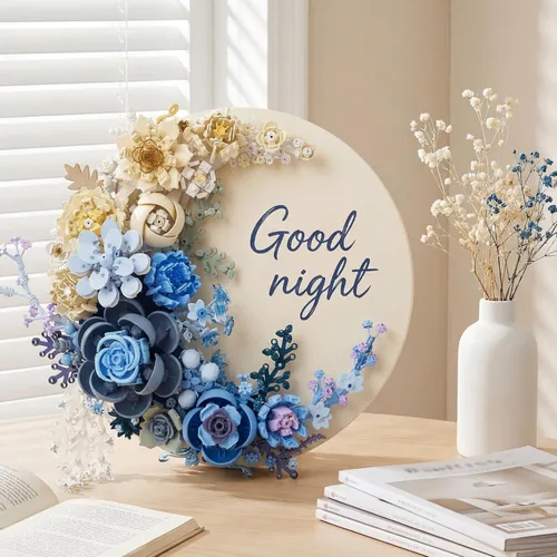 Vista 5 de Conjunto de construcción de flores de luna azul, decoración