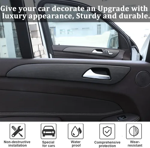 Vista 3 de Plástico ABS de grano de madera de roble para Mercedes Benz ML GLE W166 GL GLS X166 2012-2019 Manija de puerta interior de automóvil Accesorios