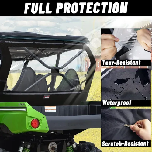 Vista 2 de StarknightMT TERYX - Ventana trasera suave, panel de polvo trasero compatible con KAWASAKI TERYX 4 800 2013-2025 a prueba de polvo a prueba