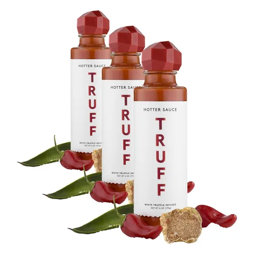 Vista 16 de TRUFF Paquete de 4 mini juego de salsa picante, botellas de viaje portátiles de salsa picante gourmet, trufa negra y chiles, idea de regalo