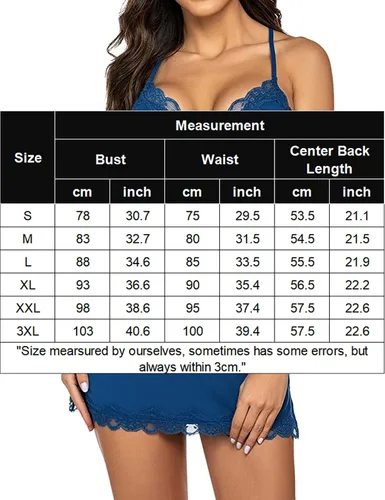 Vista 6 de Avidlove Lencería sexy para mujer, ropa de dormir, camisón, babydoll, lencería de algodón