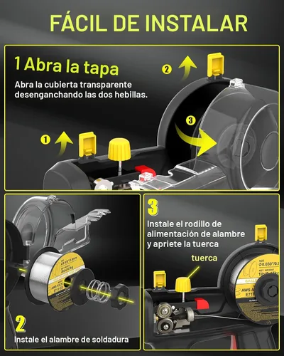 Vista 6 de Máquina de soldadura MIG de mano 110V, HIZONE 100A Flux Core Máquina de soldadura portátil, equipo de soldadura de alimentación de alambre inversor