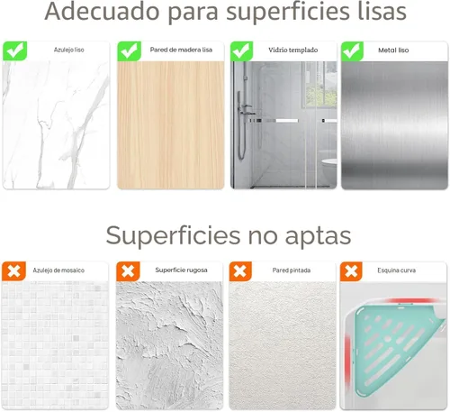 Vista 9 de Sotfamily Organizador de ducha transparente con jabonera y almohadillas