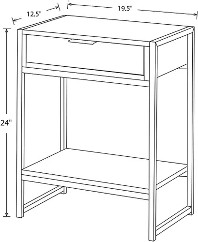 Vista 2 de Safdie & Co. Safdie Furniture Top Line Mesa auxiliar, cemento gris