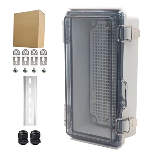 Vista 20 de Caja Eléctrica Impermeable para Exteriores Caja de Conexiones Resistente a la Intemperie IP67 Carcasa de Plástico ABS Caja de Proyecto para Gris