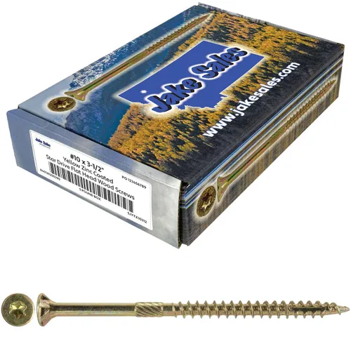 Vista 119 de 8 x 1 revestimiento exterior recubierto de bronce, tornillo de madera multiusos compatible con ACQ, cabeza plana Torx/Star Drive de 1 libra, 288