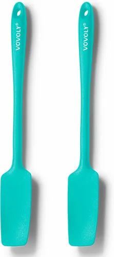 Vista 11 de Vovoly Espátula de silicona para frascos, cabeza pequeña con mango largo, espátulas de goma para tarros, licuadoras, botellas, etc. Alta resistencia
