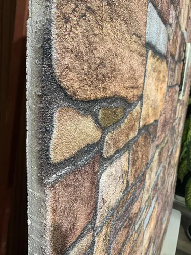 Vista 8 de Dundee Deco Paneles de pared 3D: revestimiento de pared marrón cobre con aspecto de piedra sepia, revestimiento de espuma de poliestireno