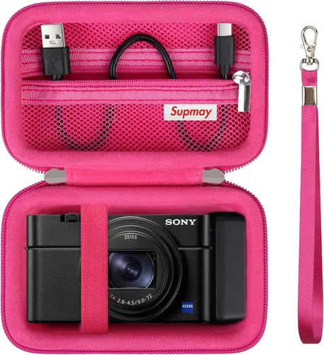 Vista 14 de Funda de transporte para cámara compacta Sony RX100 VII/ RX100 VI/ RX100 V/ RX100 IV/ RX100 III Premium Compact Camera, bolsa de viaje con bolsillo