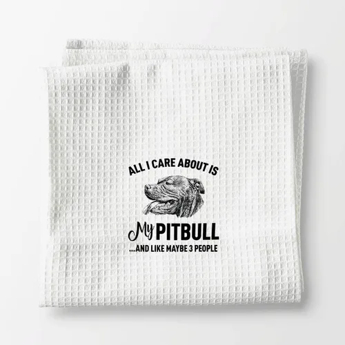 Vista 5 de Voatok All I Care About is My Pitbull - Paños de cocina divertidos, paños de cocina para cachorros, toallas de mano para baño y cocina, regalos