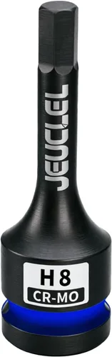 Vista 20 de Vaso de Punta de Impacto Hexagonal de 4mm, H4 Vaso Allen de Impacto de 1/2 Pulgada, Adaptador de Destornillador Hexagonal Alargado de Acero Cr-Mo