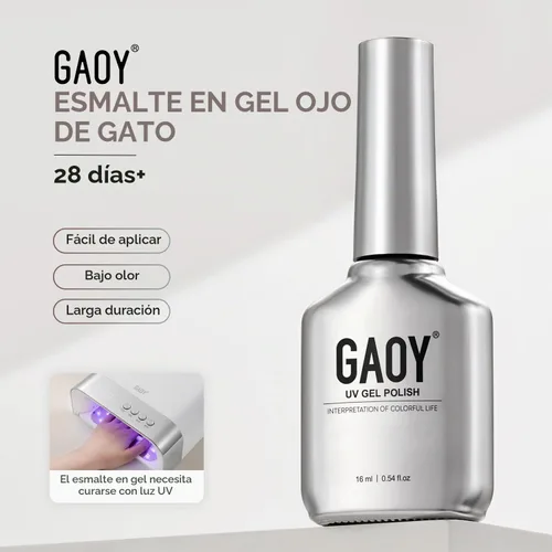Vista 6 de GAOY Esmalte de uñas de gel Brown Cat Eye, 4629 azul ámbar, 0.5 fl oz Ámbar azul