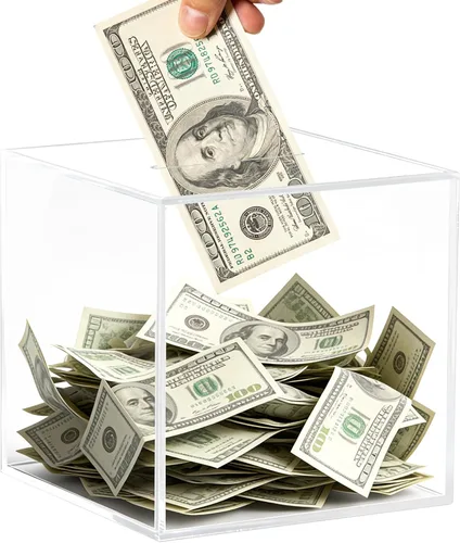 Vista 9 de Alcancía transparente para adultos/niños, caja de dinero de acrílico que no se puede abrir para ahorrar dinero en efectivo y monedas, debe romperse