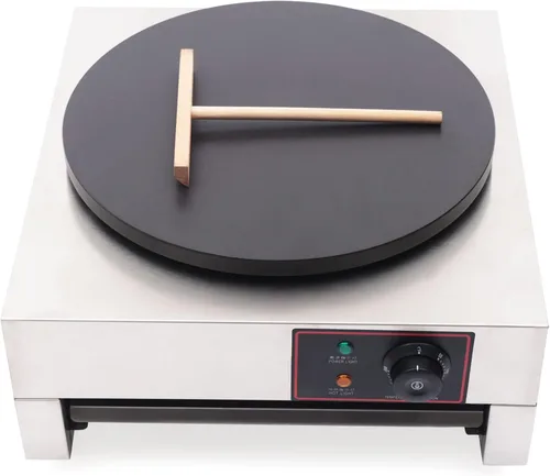 Vista 4 de Plancha eléctrica para hacer crepas de 1700 W, para hacer crepas, 16 pulgadas, máquina de panqueques grande, antiadherente, estufa de panqueques
