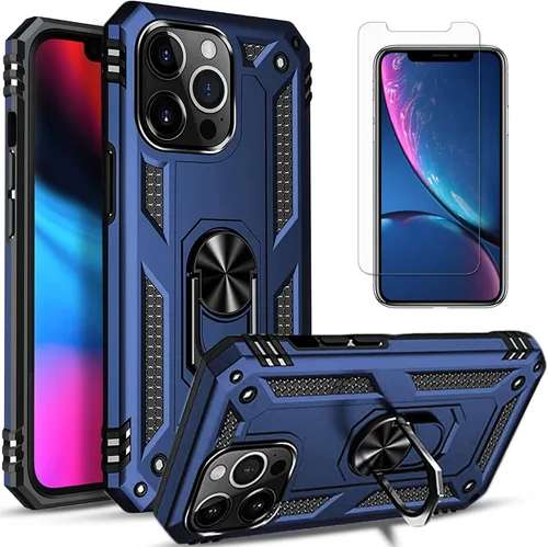 Vista 9 de STARSHOP Funda compatible con iPhone 12 Pro Max, con protector de pantalla de vidrio templado incluido: doble capa de grado militar, a prueba