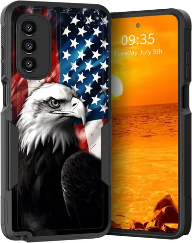 Vista 230 de para Moto G Play 4G 2024, funda de dos capas híbrida resistente y a prueba de golpes, PC duro + silicona suave protectora para Motorola Moto G Play