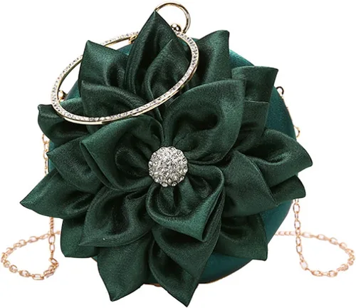 Vista 17 de Buddy - Bolso de mano de satén suave para mujer, con forma de rosa, para boda, fiesta