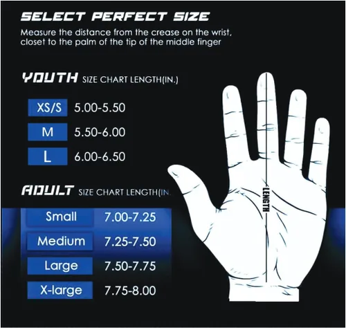 Vista 6 de Guantes de fútbol antideslizantes con sensación de pelota, guantes receptores de fútbol en tamaños juveniles, adultos y niños, agarre fuerte