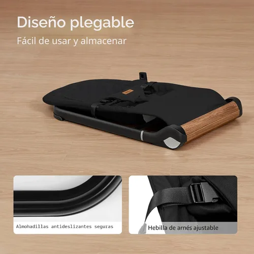 Vista 5 de Silla Saltarina para Bebé - Soporte Cómodo para los Momentos de Felicidad de tu Pequeño (Normal, Negro)