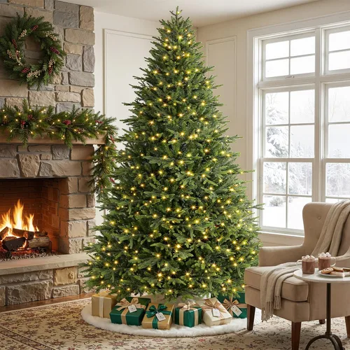 Vista 7 de SHareconn Árbol de Navidad artificial preiluminado de 7.5 pies con luces que cambian