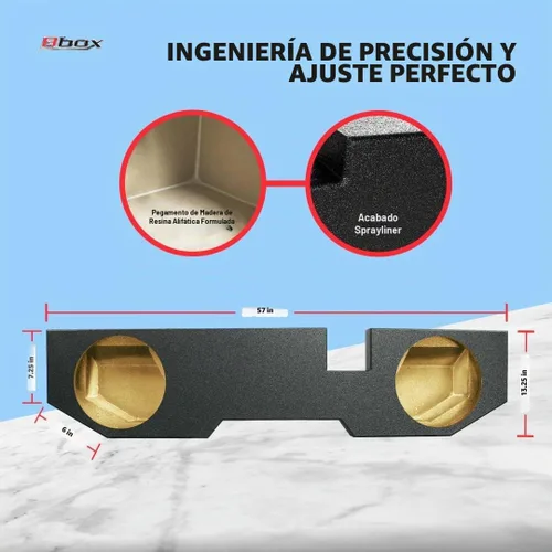 Vista 4 de Atrend Bbox - Caja de subwoofer dual de 10 pulgadas – Caja de subwoofer Sprayliner sellada – Se adapta a Dodge Ram Quad Cab 2002-2018 – Caja