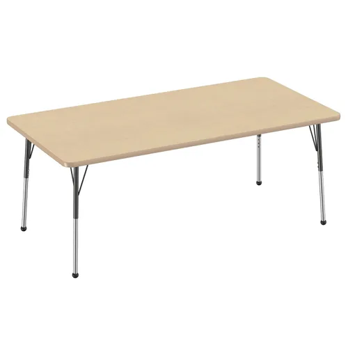 Vista 18 de FDP - Mesa rectangular para actividades escolares y de oficina (24 x 36 pulgadas), patas estándar con deslizadores giratorios, altura ajustable