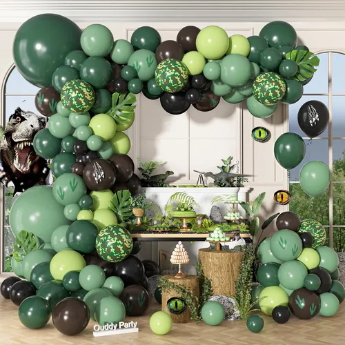 Vista 12 de Kit de Arco de Guirnalda de Globos de Vaquero Occidental de 170 Piezas, Globos de Confeti Negro y Marrón con Estampado de Vaca para Granja