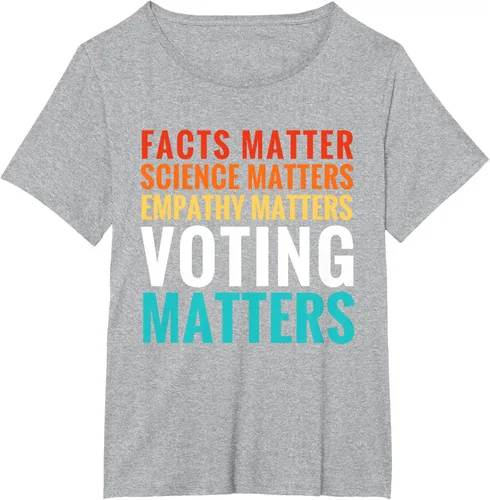 Vista 46 de Facts Matter Science Matters Voting Matters - Camiseta demócrata liberal, Negro, S