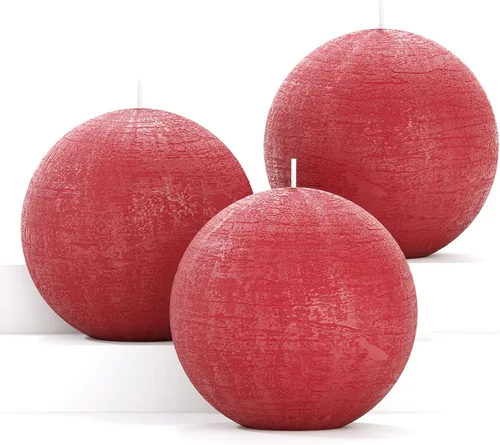 Vista 9 de CANDWAX Juego de 3 velas redondas de 3 pulgadas, velas de marfil sin perfume