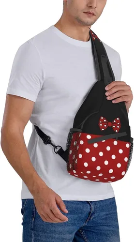 Vista 7 de Azfxpij Bolso bandolera de lunares para mujeres y hombres, mochila de hombro de lunares retro de moda, multiusos, para viajes, senderismo, mochila