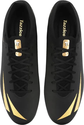 Vista 3 de Tazzico Tacos de fútbol para hombre y mujer, zapatos de fútbol negros para niños, zapatos de fútbol para niños, zapatos de entrenamiento