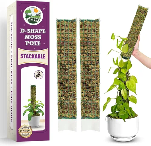 Vista 14 de DUSPRO Poste de musgo de malla apilable para plantas trepadoras, soporte de enredadera Monstera, para plantas de interior, palo extensible para 2