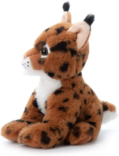 Vista 3 de The Petting Zoo Peluche Bobcat, regalos para niños, animales salvajes del zoológico Onez, juguete de peluche Bobcat de 9 pulgadas